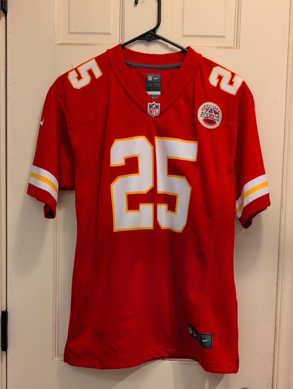 Nike Kids KC Chiefs Edwards-Helaire Jersey #25 with White & Gold Accents